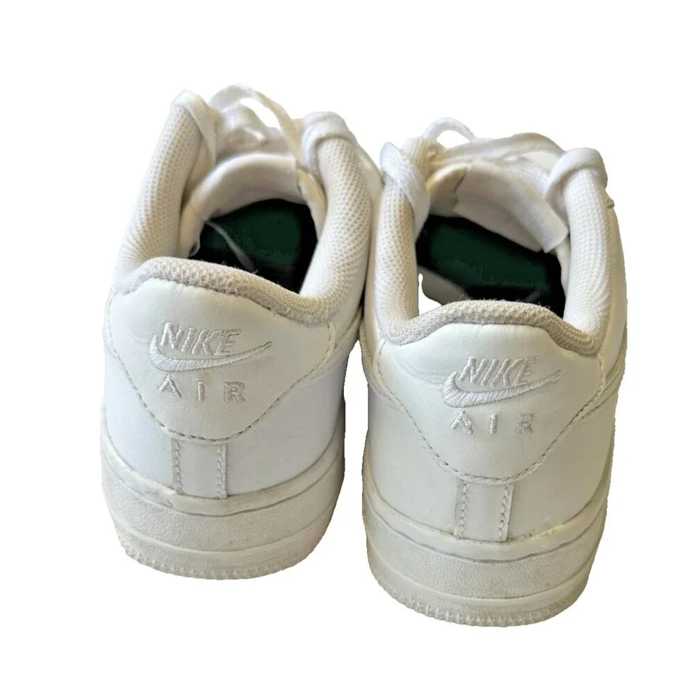 Nike Air Force One AF1 Low Youth Size 5.5Y Triple White Leather Shoes 314192-117